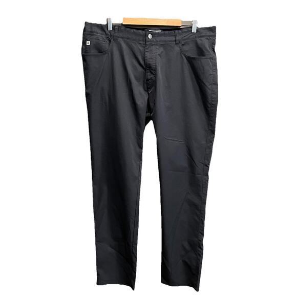 Peter Millar Crown Crafted Black 100% Poly Men's Chino Pants Size 40/32 - Picture 1 of 6